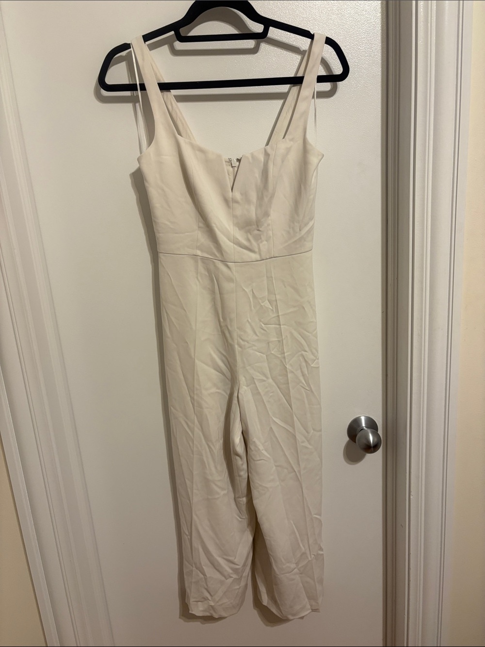 JAYGODFREY Cream Sleeveless Square-Neck Jumpsuit